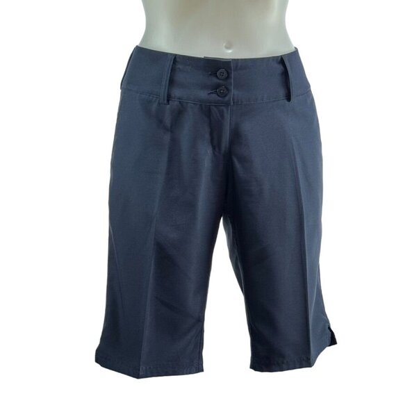 ADIDAS CLIMALITE Women's Shorts Navy Blue Knee Length Size 4 - Picture 1 of 9